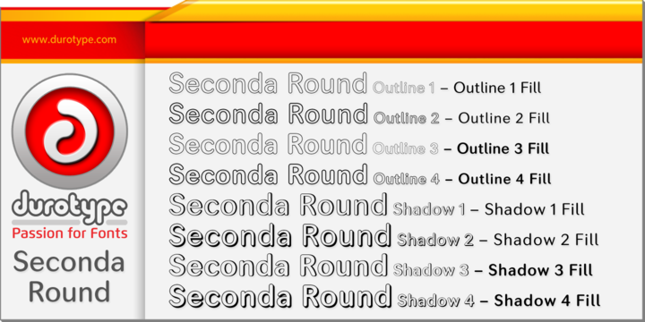 Przykład czcionki Seconda Round Shadow 4